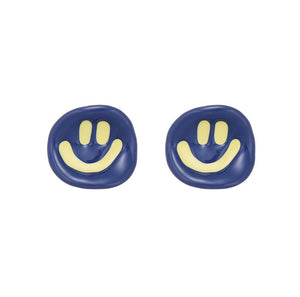 Blue Smile Face Earring