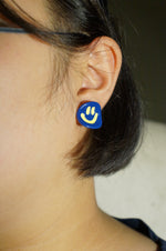 Load image into Gallery viewer, Blue Smile Face Earring
