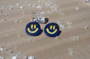 Blue Smile Face Earring