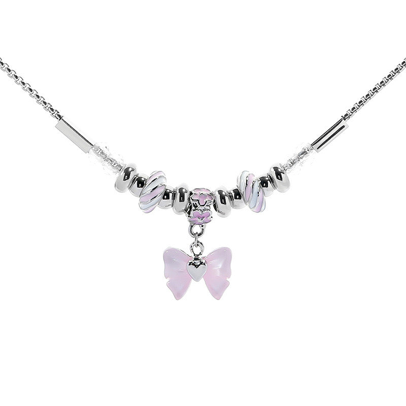 Y2K Bow tie necklace